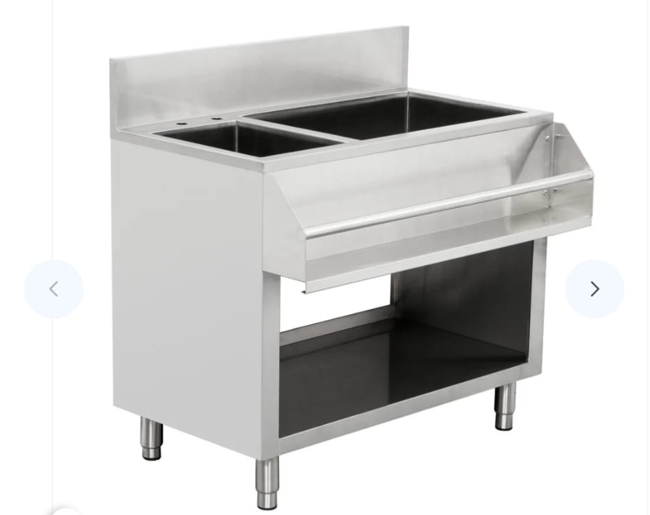 North Star S/S Cocktail Sink W/ Bar Rail (Left)